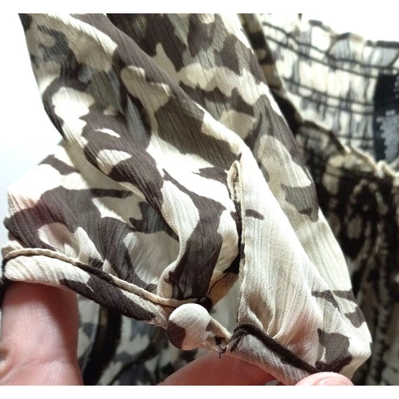 A N.A A New Approach Maternity Medium Brown Beige Sheer Top Blouse Camisole Boho - Picture 4 of 9